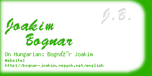 joakim bognar business card